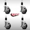 Service Caster 4'' SS Black Poly Swivel 1-1/2'' Expanding Stem Caster Set with Brake, 4PK SCC-SSEX20S414-PPUB-BLK-TLB-112-4 - alternate 2
